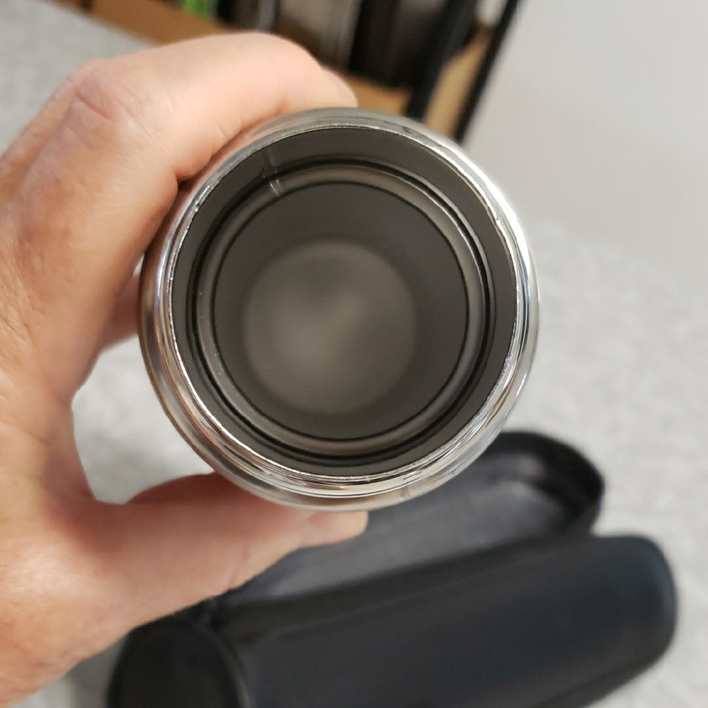 Silver Stainless Steel Thermos with Black Carrying Case - Picture 4 of 5